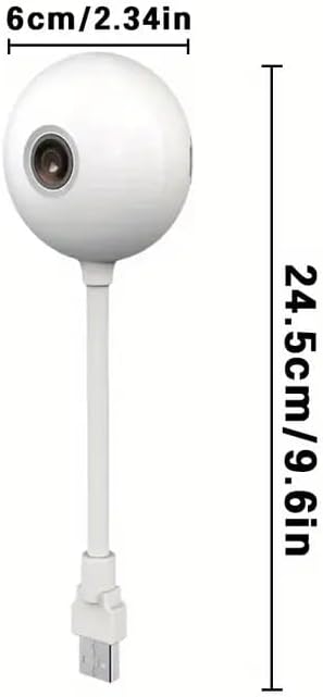 2-Pack Luna Small Indoor Cameras for Home Security, 2.4GHz Wi-Fi, Color Night Vision, Smart GenAI Motion Detection, w/Spotlight, Flexible 6in USB Short Cord, Camera for Apartment