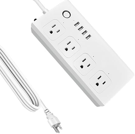 ZigBee Smart Power Strip Surge Protector,Smart Fast Charge, 4 Individually Controlled Outlets, Compatible with Alexa Google Home Phiilps HUE, (ZigBee Version - White)
