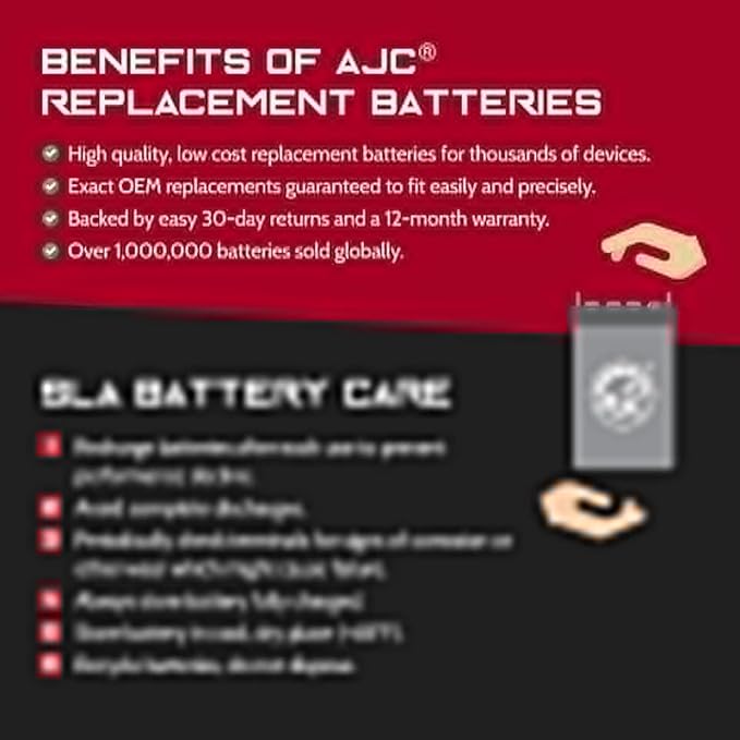AJC Battery Compatible with APC Back-UPS Back-UPS 450 6V 12Ah UPS Battery