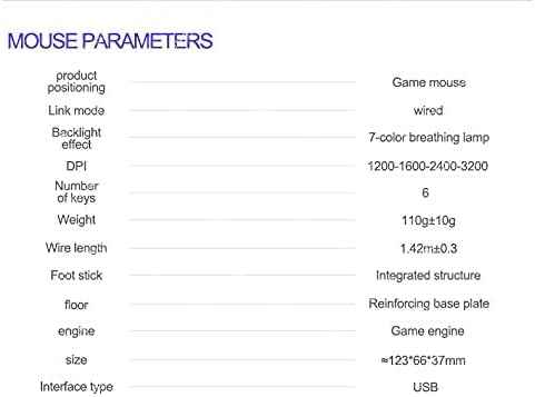 Gaming Mouse Wired,6 Buttons, 4 Adjustable DPI Up to 3200 DPI, 7 Circular & Breathing LED Light, Multifunction Wired Mouse Used for Games and Office (Black)