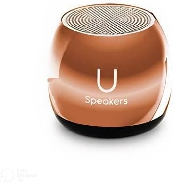 Fashionit U Micro - Small Bluetooth Speaker | Coin-Sized Speakers Bluetooth Wireless with Built-in Mic & Remote Shutter | Portable Rich Sound for Travel, Shower, Beach | Mirror Rose Gold