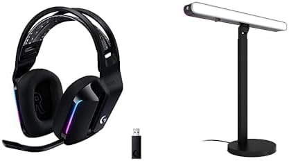Logitech G733 Lightspeed Wireless Gaming Headset + Litra Beam LX Premium Dual-Sided RGB LED Streaming Key Light - Black