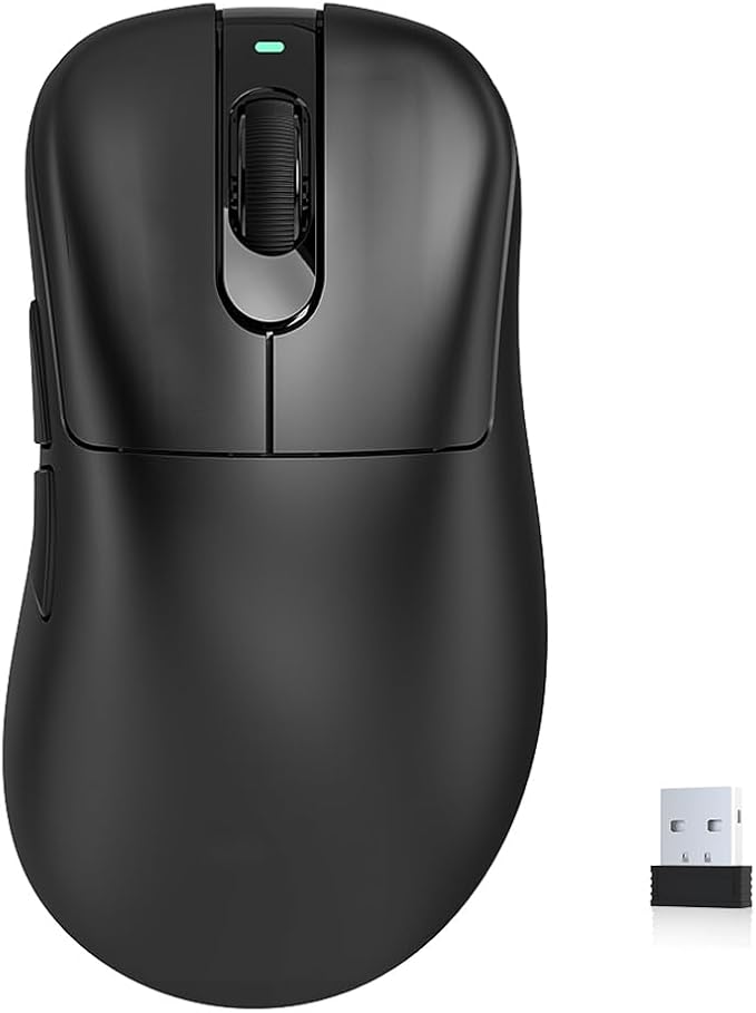 Wireless Gaming Mouse, 24000 DPI, Wired/2.4GHz/Bluetooth Ergonomic Mouse, 150Hours Battery Life, Free Lag, 57g Lightweight Rechargeable Gaming Mice for Laptop/PC/Mac/Tablet/Xbox/MacBook, Black