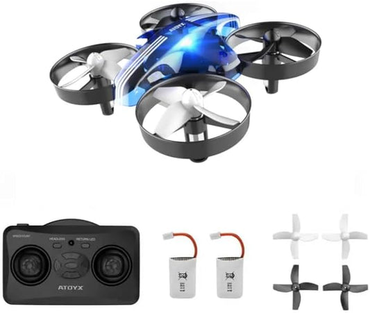 Mini Drone for Kids & Beginners, Indoor Portable Hand Operated/RC Nano Helicopter Quadcopter with Auto Hovering, Headless Mode & Remote Control, Children's Day Gift for Boys and Girls -Blue.4-blade design delivers greater stability and increased thrust.