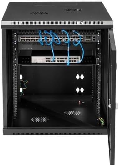 StarTech.com 4-Post 12U Wall Mount Network Cabinet w/ 1U Shelf, 19" Wall-Mounted Server Rack Kit for IT / Data Computer Equipment, Ships Fully Assembled