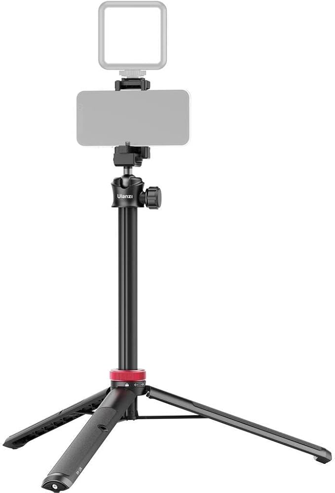 ULANZI MT-44 Extendable Phone Tripod, 59" Selfie Stick Vlog Stand with 2 in 1 Phone Clip, 360° Ball Head Camera Tripod for iPhone Sony DJI Osmo Nano Action Camera, Lightweight for Travel