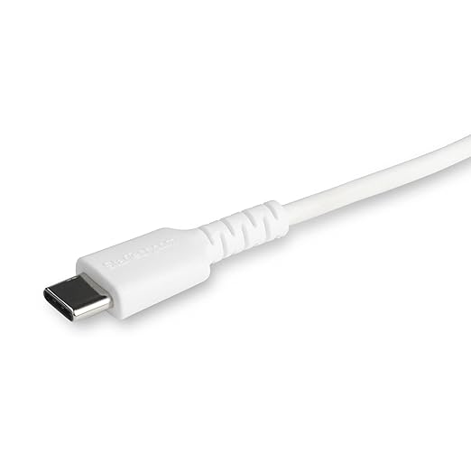 StarTech.com 6 Foot (2m) Durable White USB-C to Lightning Cable - Heavy Duty Rugged Aramid Fiber USB Type C to Lightning Charger/Sync Power Cord - Apple MFi Certified iPad/iPhone 12 (RUSBCLTMM2MW)