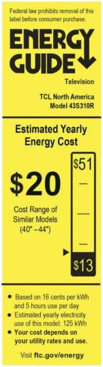 TCL 43S310R 43" Class S Class (1080p) FHD LED Smart TV with Roku TV (Renewed)