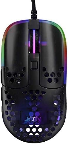 XTRFY MZ1, Ultra-Light Wired Gaming Mouse, Cutting-Edge Pixart 3389 Sensor, Unique Shape for Optimum Aim, Adjustable RGB Lighting, Zy’s Rail Edition