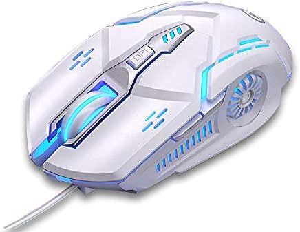 Gaming Mouse Wired, USB Computer Mice for Game & Daily, Chroma RGB Backlit, 4 Adjustable DPI Up to 3200 DPI, Comfortable Grip Ergonomic Mice for PC, Laptop, Mac, Windows (White)