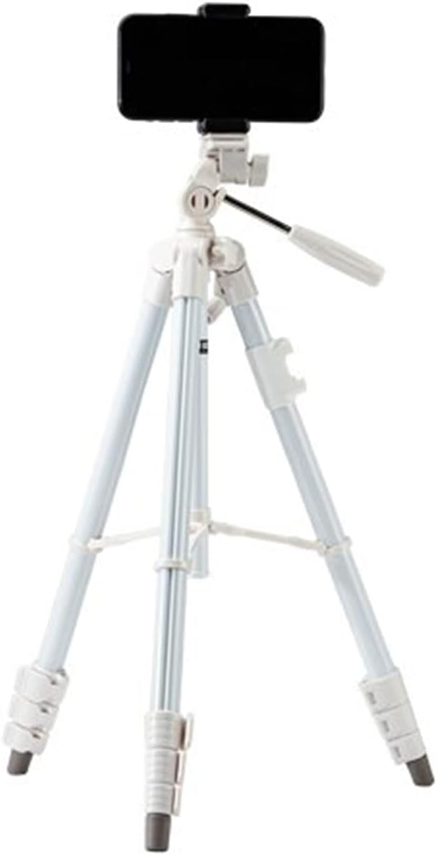 59'' Camera Tripod, Fotopro Portable Tripod for iPhone with Bluetooth Remote, Aluminum Video Camera Tripod for Canon Action Camera with 3-Way Head & Adjustable Phone Mount