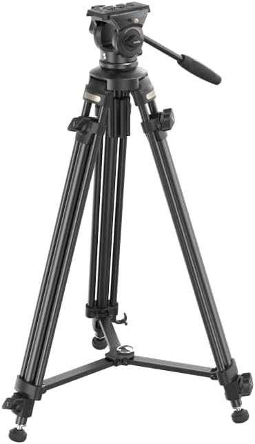 SmallRig AD-50 Lite Video Tripod, Heavy Duty Tripod with 360°Fluid Head, 62" Aluminum Alloy Travel Tripods with QR Plate, Lift Rope, Load up to 11lb for DSLR, Camcorder, Camera