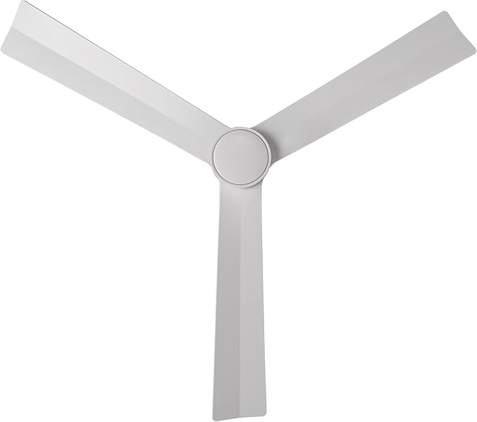 WAC Smart Fans Clean Indoor and Outdoor 3-Blade Smart Home Ceiling Fan 52in Matte White with Remote Control works with Alexa and iOS or Android App