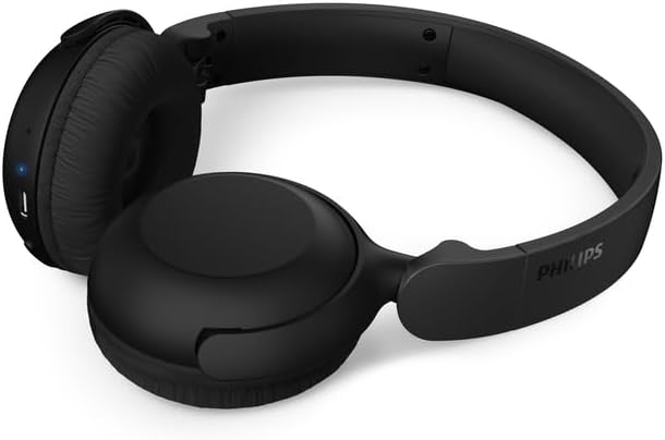 PHILIPS H2209 Wireless Headphones,On-Ear Bluetooth Headphones, Dynamic Bass, Sound Signature,Clear Call,25H Battery Life,Fast Charging,Soft Ear Cups,Bluetooth 5.4,Compact Design,Light,Matte Black