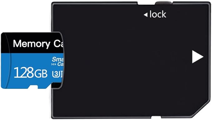 128 GB Micro Memory Card with Adapter, TF Card Class 10, high Speed sd Card for Camera/Smartphone/Tablet/Drone (Blue 128GB)
