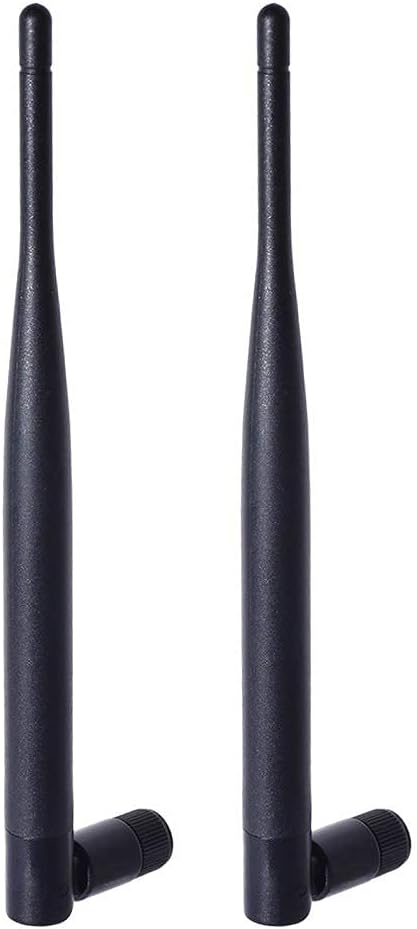 Bingfu Dual Band WiFi 2.4GHz 5GHz 5.8GHz 6dBi MIMO RP-SMA Male Antenna (2-Pack) for WiFi Router Wireless Network Card USB Adapter Security IP Camera Video Surveillance Monitor