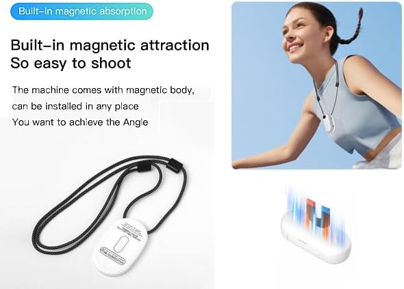 H8 64GB 4K Thumb Action Camera, Mini Body Cameras, Wearable Pocket Vlogging Camera, Multiple Accessory Mount Anywhere Small Portable Hands-Free Helmet Cam for Work, Cycling, Travel, Pet Walking(White