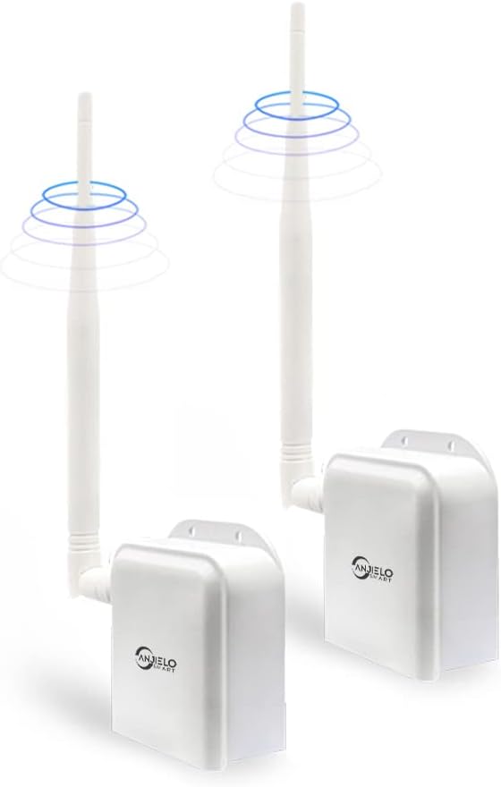 Wireless Bridge Point-to-Point Long Range Wireless Access with High-Gain Antenna, 2.4G WiFi Bridge Repeater Supports 2600 feet Outdoor Transmission Distance, Air Ethernet Cable