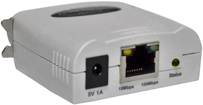 X-MEDIA XM-PS110P 1-Port 10/100Mbps Fast Ethernet Parallel Print Server, Parallel Centronics Port Network Print Server