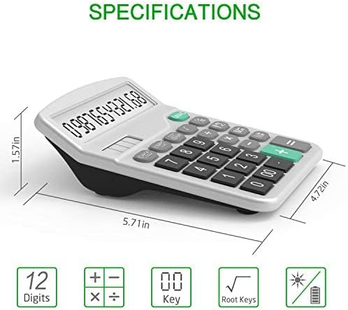 Calculator, 3 Pack Standard Functional Desktop Calculator Solar and AA Battery Dual Power Electronic Calculator with 12-Digit Large Display (2 Basic Black&1 Updated Silver)
