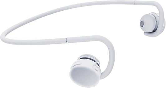 nwm GO Wireless On-Ear Speakers (Open Ear Earphones) Sound Leakage suppressed (PSZ Technology - Bone Conduction Alternative) Designed in Japan | Glacier White