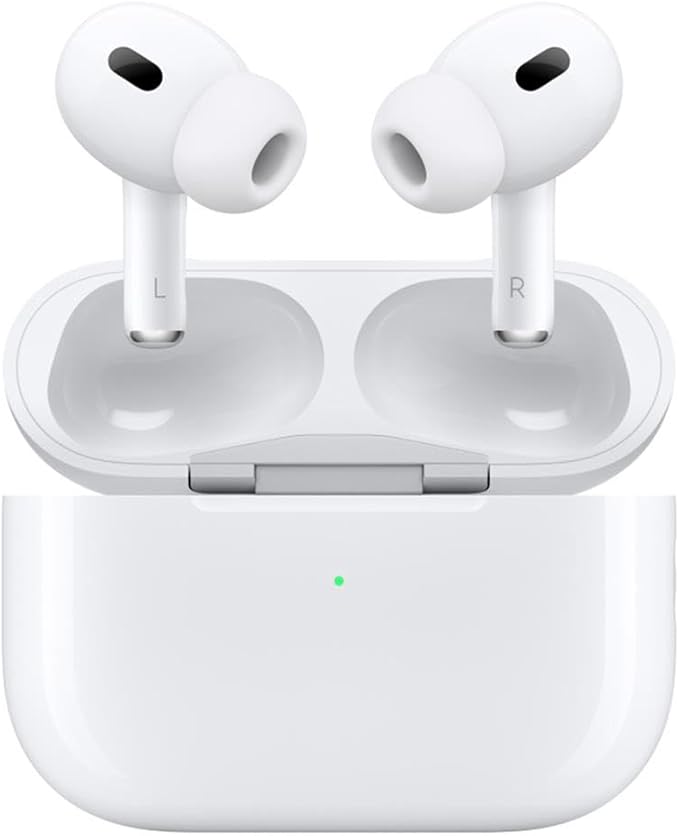 Apple AirPods Pro 2 Wireless Earbuds, Active Noise Cancellation, Hearing Aid Feature, Bluetooth Headphones, Transparency, Personalized Spatial Audio, High-Fidelity Sound, H2 Chip, USB-C Charging