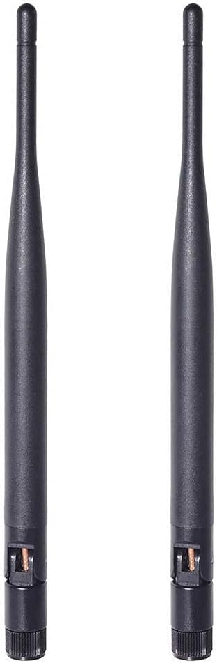 Bingfu Dual Band WiFi 2.4GHz 5GHz 5.8GHz 6dBi MIMO RP-SMA Male Antenna (2-Pack) for WiFi Router Wireless Network Card USB Adapter Security IP Camera Video Surveillance Monitor