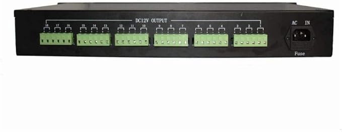 EVERSECU 17CH DC12V 30 Amp 1.5U/19 Rack Mount PTC Fuse CCTV Power Supply with Metal Box, AC Plug for Security Cameras, DVRs, IP Cameras, CCTV Cameras
