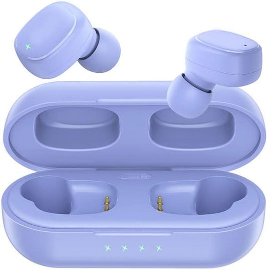 Wireless Earbuds, Bluetooth 5.4 Headphones HiFi Stereo, Comfortable Ear Buds for Women & Teens, Fast Charging Case, IPX6 Waterproof, Lightweight in-Ear Earphones for Phone Tablet Laptop Sports, Purple
