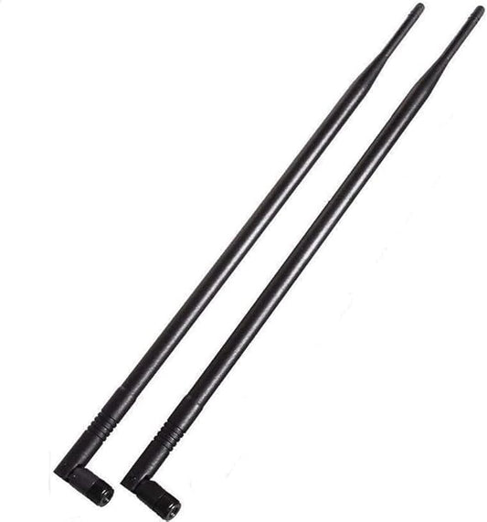 1.3ft 2X 10dBi WiFi Bluetooth Antenna Dual Band Omni Directional Antenna 2.4Ghz/5Ghz RP-SMA Male Long Range for Wireless Wi-Fi Router Network Devices PC Camera WiFi 6 Adapter Desktop PC USB Adapter