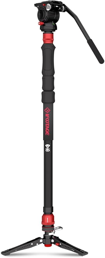 IFOOTAGE Cobra 3 A150S Strike Monopod with Fluid Head,59" Camera Monopod with Pedal Locking Control,One-Step Rapid Height Adjustment,Professional Photography Monopod(A150S&Komodo K5S)