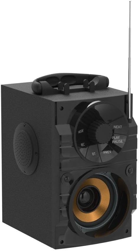 Portable Big Bluetooth Speakers with Light, Wireless with Subwoofer, FM Radio, LED Lights, EQ, Booming Bass, Bluetooth 4.2 Stereo Loud Outdoor/Indoor Retro , for Home, Camping, Travel