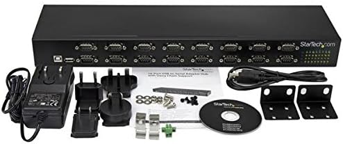 StarTech USB to Serial Hub - 16 Port - COM Port Retention - Rack Mount and Daisy Chainable - USB to RS232 Hub, TAA
