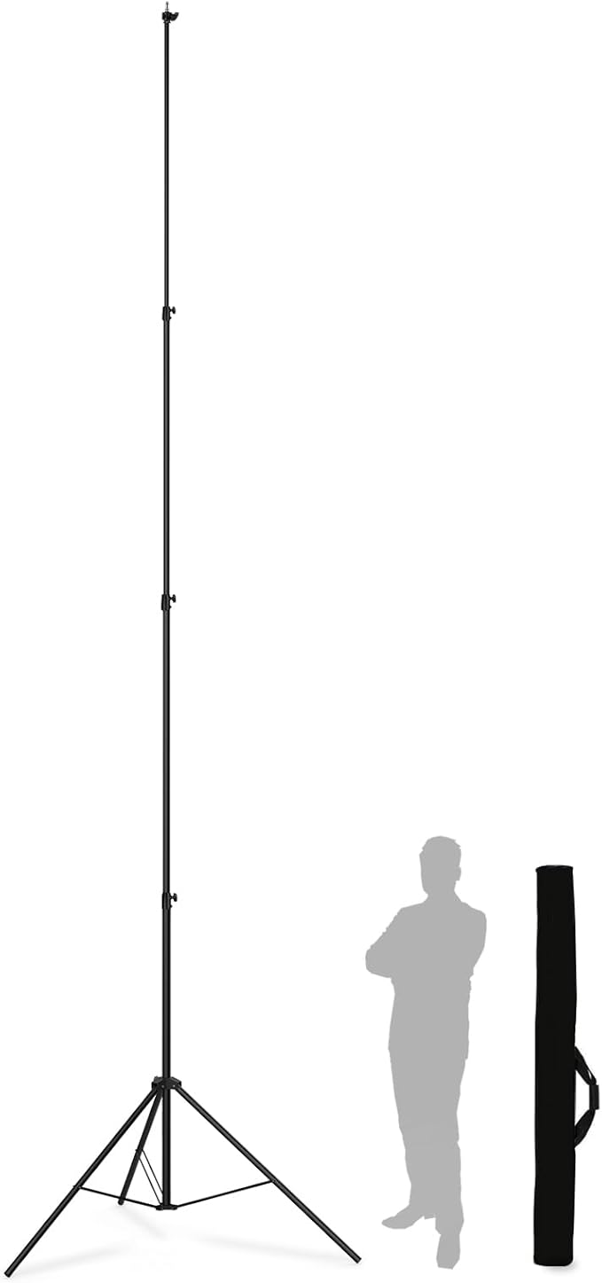 20ft Tall Camera Tripod Stand Heavy Duty Stainless Steel, 1/4 "& 3/8" Screw Adapter, Suitable for Outdoor and Aerial Photography