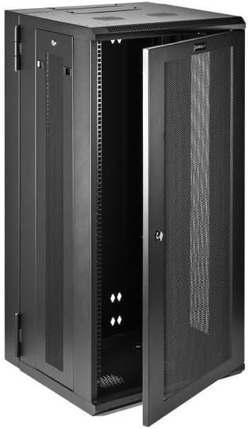 StarTech.com 4-Post 26U Wall Mount Network Cabinet w/ 1U Shelf, 19" Wall-Mounted Server Rack Kit for IT / Data Computer Equipment, Ships Fully Assembled