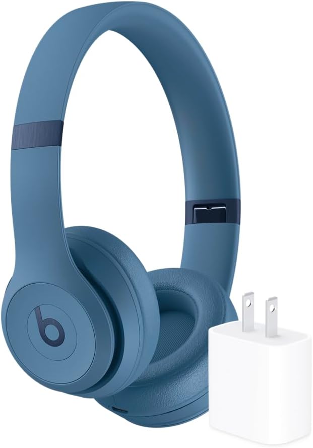 Beats Solo 4 Wireless Headphones with 20W Power Adapter - Slate Blue