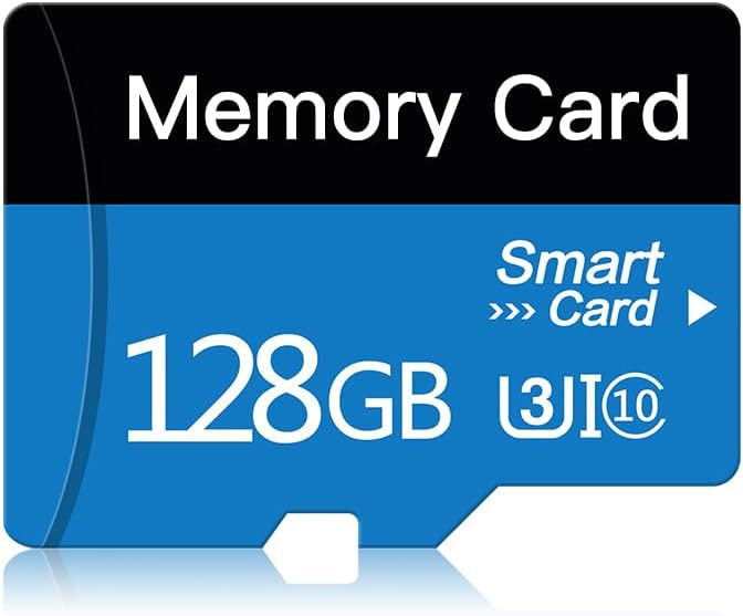 128 GB Micro Memory Card with Adapter, TF Card Class 10, high Speed sd Card for Camera/Smartphone/Tablet/Drone (Blue 128GB)