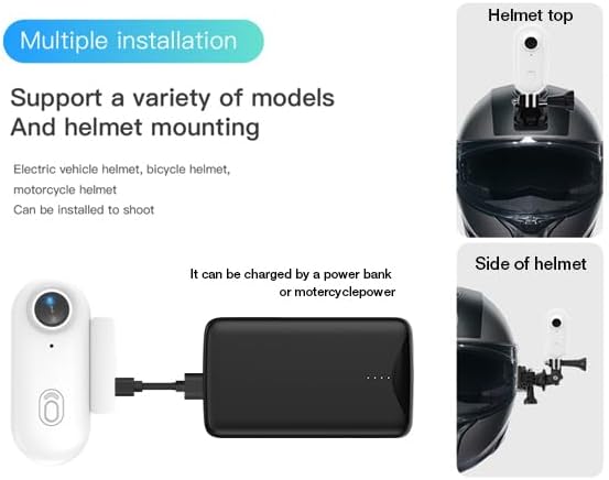 H8 64GB 4K Thumb Action Camera, Mini Body Cameras, Wearable Pocket Vlogging Camera, Multiple Accessory Mount Anywhere Small Portable Hands-Free Helmet Cam for Work, Cycling, Travel, Pet Walking(White