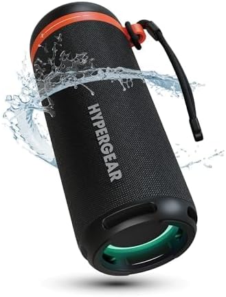 HyperGear SoundTower Bluetooth Speaker - 10W Portable Speakers Bluetooth Wireless Pairing for Shower Speaker, Beach Audio Blue Tooth Speakers Outdoor - Loud Boosted Bass HD Sound BT5.4, Built-in Mic