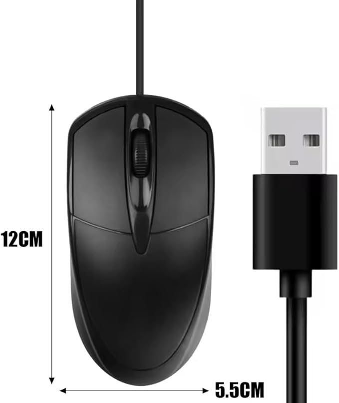Wired Computer Mouse, USB Optical Mouse for Gaming,Home,Business and Office Work,Black Wire Computer Mice Compatible with Laptop Pc Computer Mac Desktop.