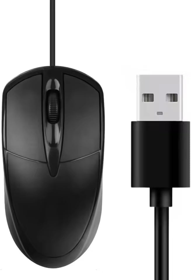 Wired Computer Mouse, USB Optical Mouse for Gaming,Home,Business and Office Work,Black Wire Computer Mice Compatible with Laptop Pc Computer Mac Desktop.