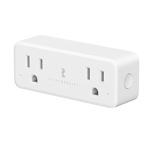 THIRDREALITY Smart Dual Plug, Zigbee 2-in-1 Smart Outlet with Independent Control and Power Monitoring, Zigbee Repeater, Compatible with Home Assistant(ZHA/Z2M), SmartThings, Homey