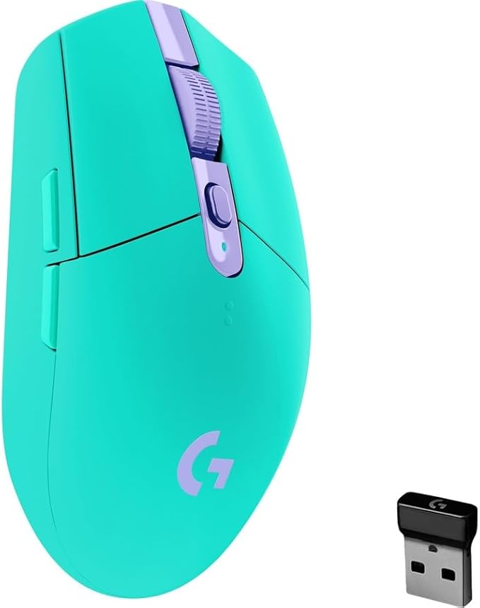 Logitech G305 LIGHTSPEED Wireless Gaming Mouse, Hero 12K Sensor, 12,000 DPI, Lightweight, 6 Programmable Buttons, 250h Battery Life, On-Board Memory, PC/Mac - Mint