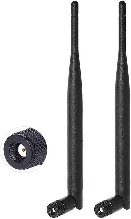 Bingfu Dual Band WiFi 2.4GHz 5GHz 5.8GHz 6dBi MIMO RP-SMA Male Antenna (2-Pack) for WiFi Router Wireless Network Card USB Adapter Security IP Camera Video Surveillance Monitor