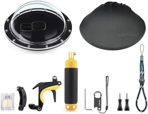 Dome Port for GoPro Hero 2018/7/6/5 Black - Go Pro Dome Port Lens with Waterproof Housing Case Trigger Floating Hand Grip for Hero7 Silver/White Underwater Photography