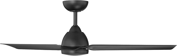 WAC Smart Fans Mocha Indoor and Outdoor 3-Blade Smart Home Ceiling Fan 54in Matte Black with Remote Control works with Alexa and iOS or Android App