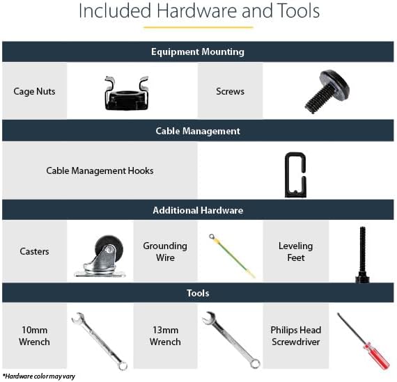 StarTech.com 4-Post 12U Mobile Open Frame Server Rack, 19in Network Rack with Wheels, Rolling Rack for Computer/AV/Data/IT Equipment - Casters, Leveling Feet or Floor Mounting (4POSTRACK12U)