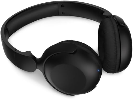 PHILIPS H2209 Wireless Headphones,On-Ear Bluetooth Headphones, Dynamic Bass, Sound Signature,Clear Call,25H Battery Life,Fast Charging,Soft Ear Cups,Bluetooth 5.4,Compact Design,Light,Matte Black