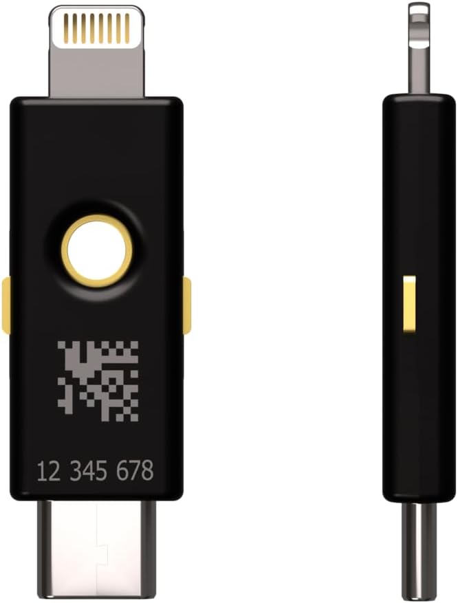 Yubico - YubiKey 5Ci - Two-Factor authentication Security Key for Android/PC/iPhone, Dual connectors for Lighting/USB-C - FIDO Certified
