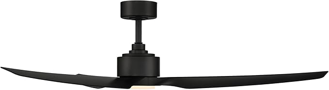 WAC Smart Fans Stella Indoor and Outdoor 3-Blade Smart Home Ceiling Fan 60in Matte Black with 3000K LED Light Kit and Remote Control Works with Alexa and iOS or Android App